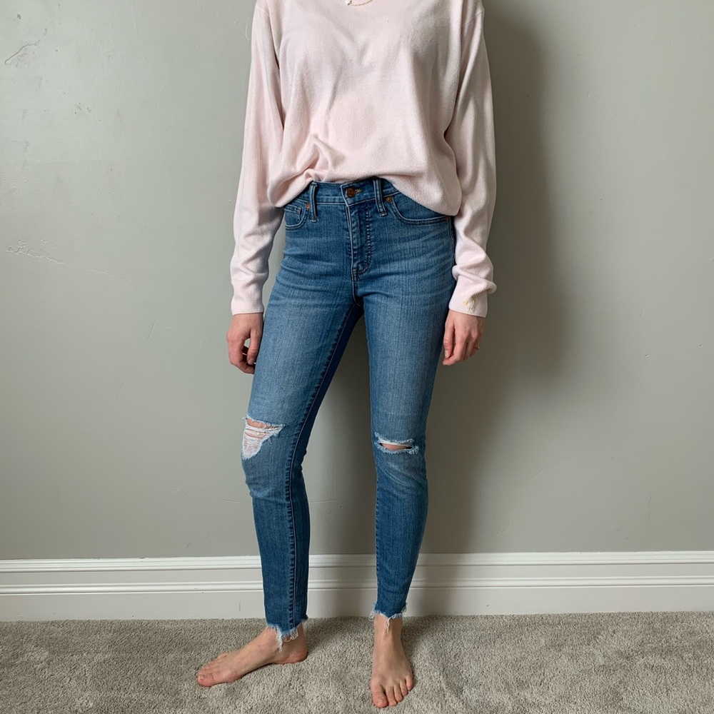 Ripped Knee Mid-rise Madewell Jeans